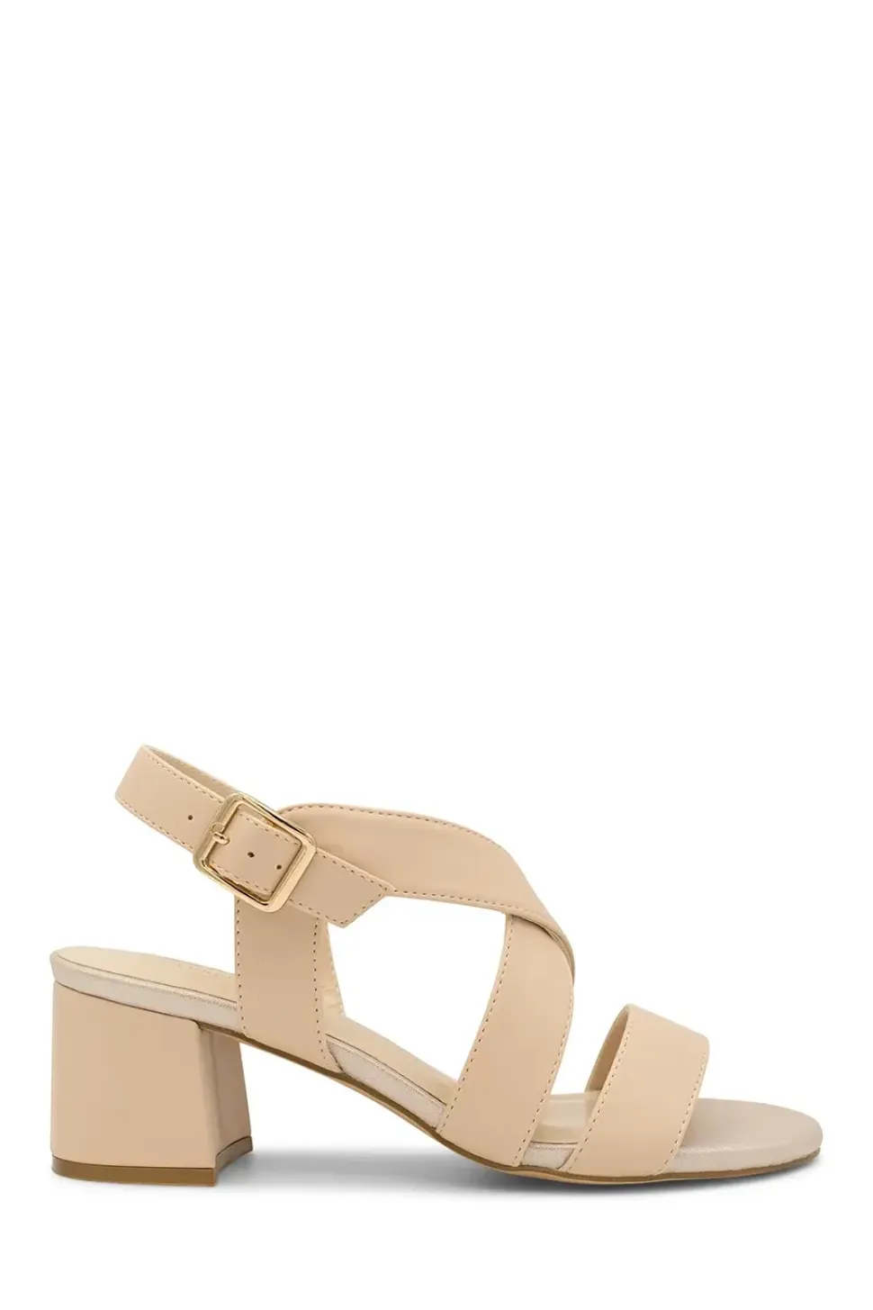 Faux Leather 'Idelle' Low Block Heel Sandals