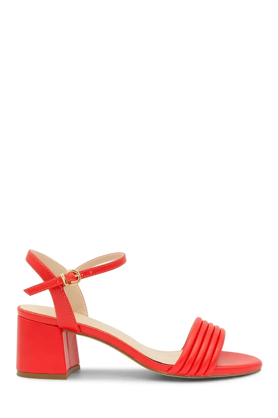 Faux Leather 'Ilaria' Mid block Heel Tubular Sandals
