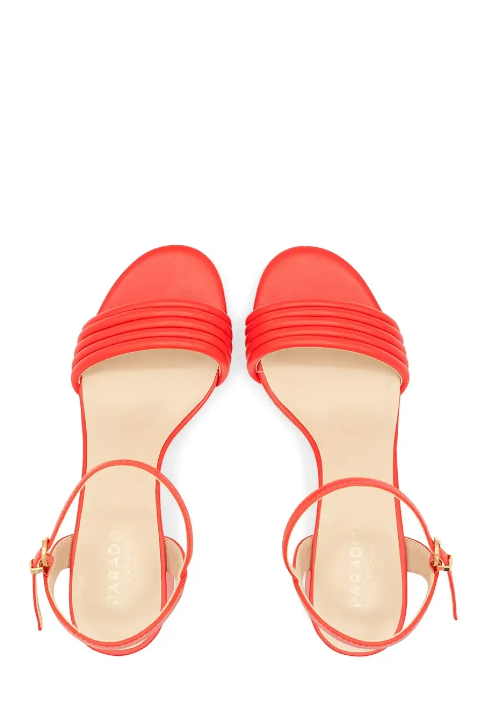 Faux Leather 'Ilaria' Mid block Heel Tubular Sandals