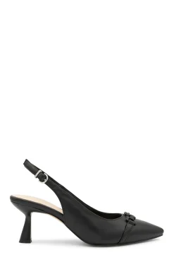 Faux Leather 'Ivonne' Mid Heel Slingback Court Shoe