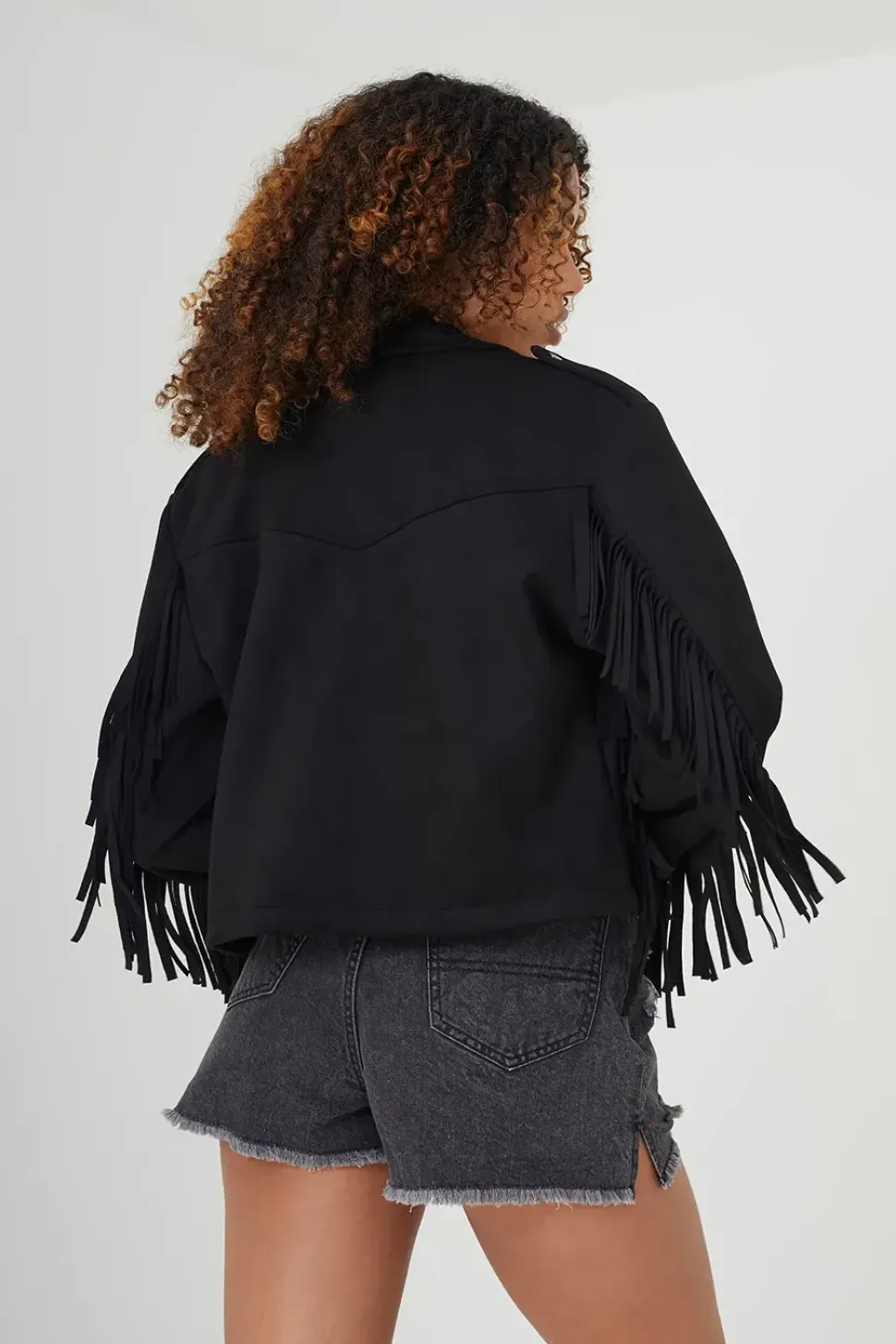 Faux Suede Biker Jacket