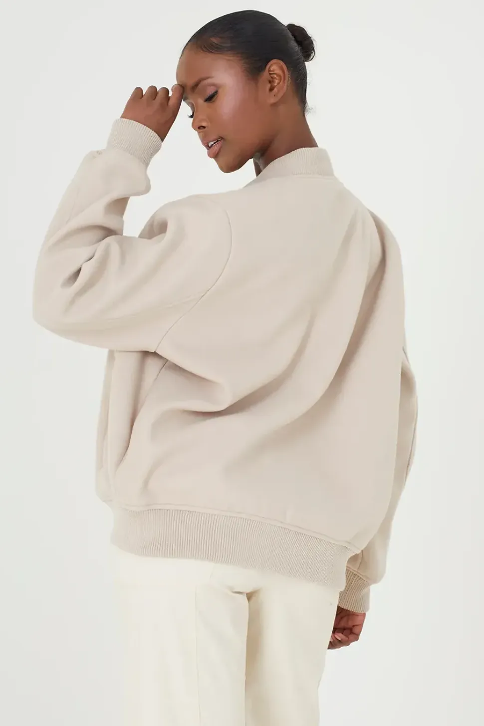 Faux Wool Bomber Jacket