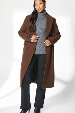 Faux Wool Double Breasted Coat