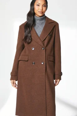 Faux Wool Double Breasted Coat