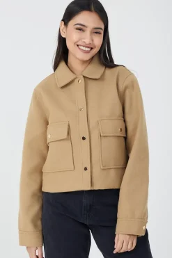 Faux Wool Swing Jacket