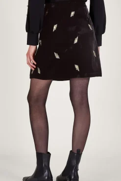 Faye Embellished Velvet Skirt