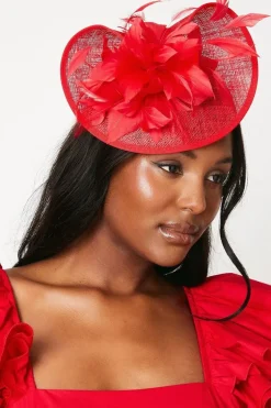 Feather Flower Curved Fascinator