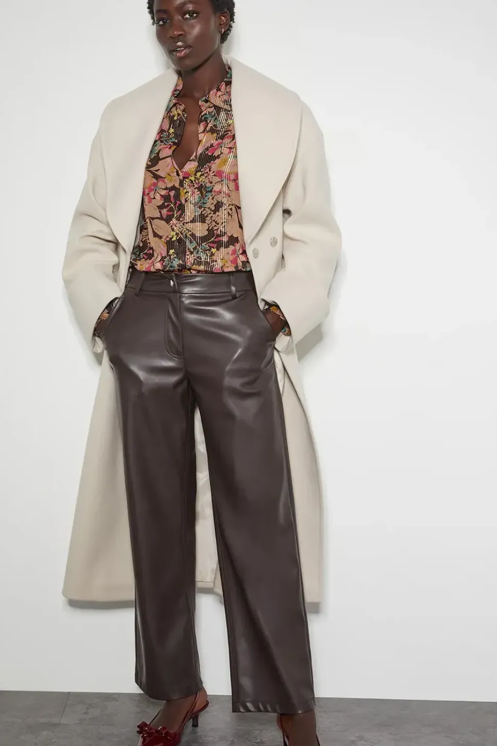 Felicity Metallic Floral Shirt Black