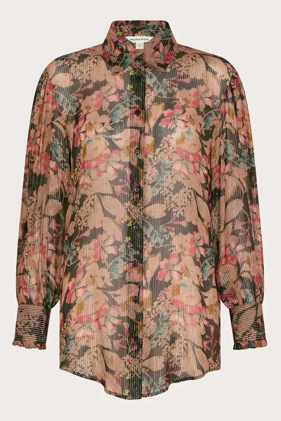 Felicity Metallic Floral Shirt Black