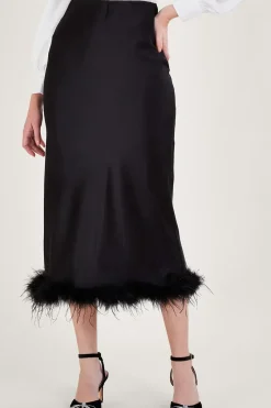 Felis Satin Feather Skirt