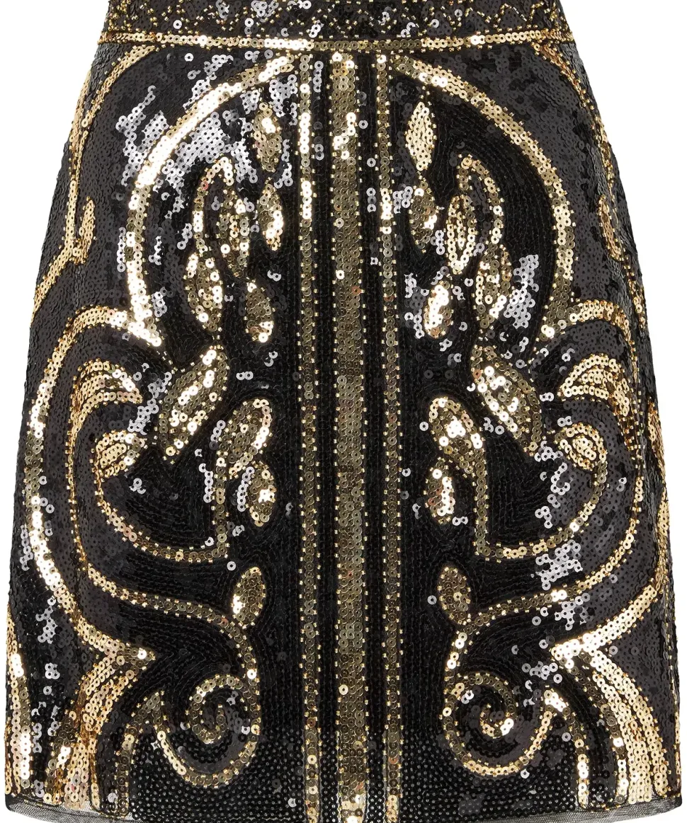 Festive Sparkle Stretch Sequin A-Line Mini Skirt
