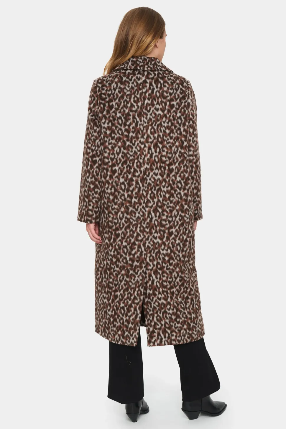 Fideli Single Breasted Printed Coat-Animal Print