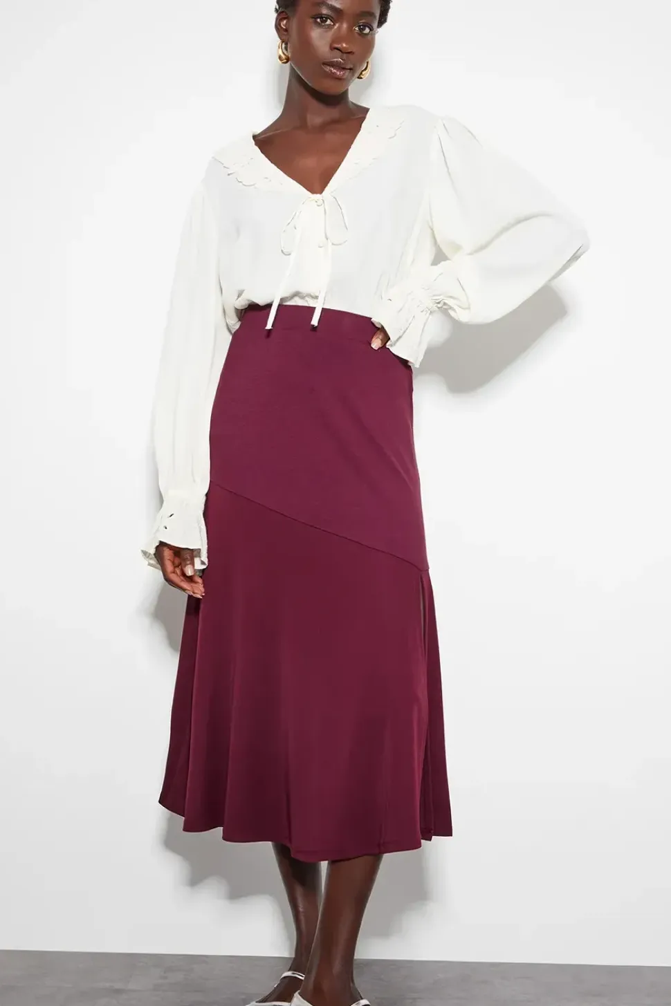 Fifi Jersey Panel Midi Skirt