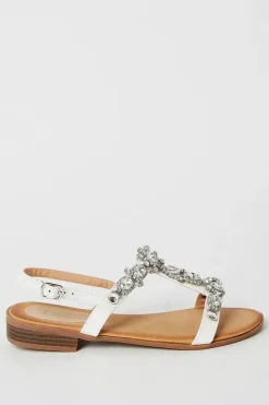 Fifi Jewel Detail Flat Sandals