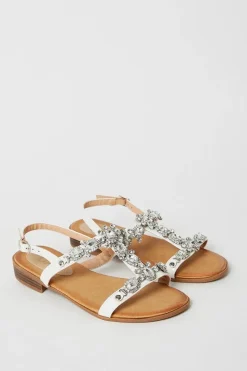 Fifi Jewel Detail Flat Sandals
