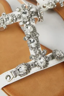 Fifi Jewel Detail Flat Sandals
