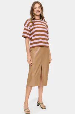 Fikam Short Sleeve Striped Pullover-Striped