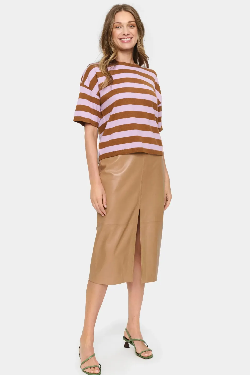 Fikam Short Sleeve Striped Pullover-Striped
