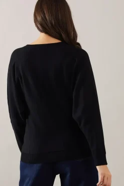Fine Gauge Button Front V Neck Knitted Top