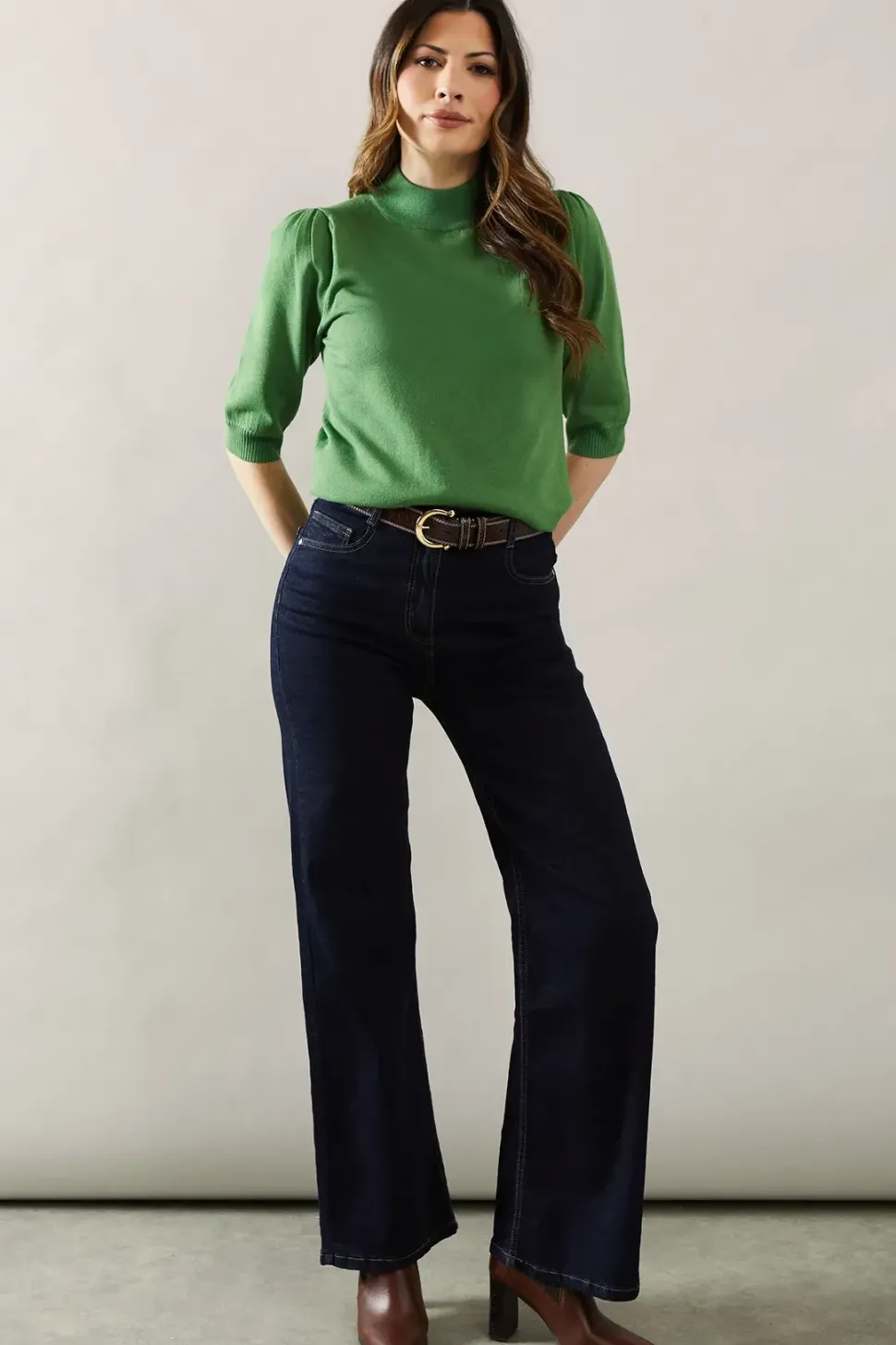 Fine Gauge Puff Sleeve Knitted Top
