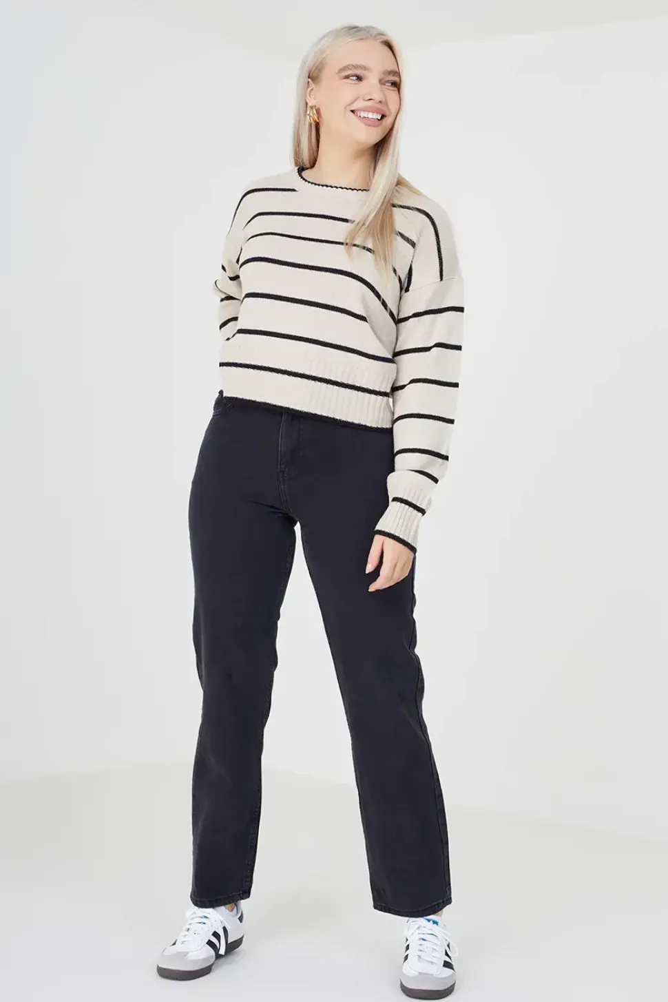 Fine Stripe Lightweight Knitted Jumper