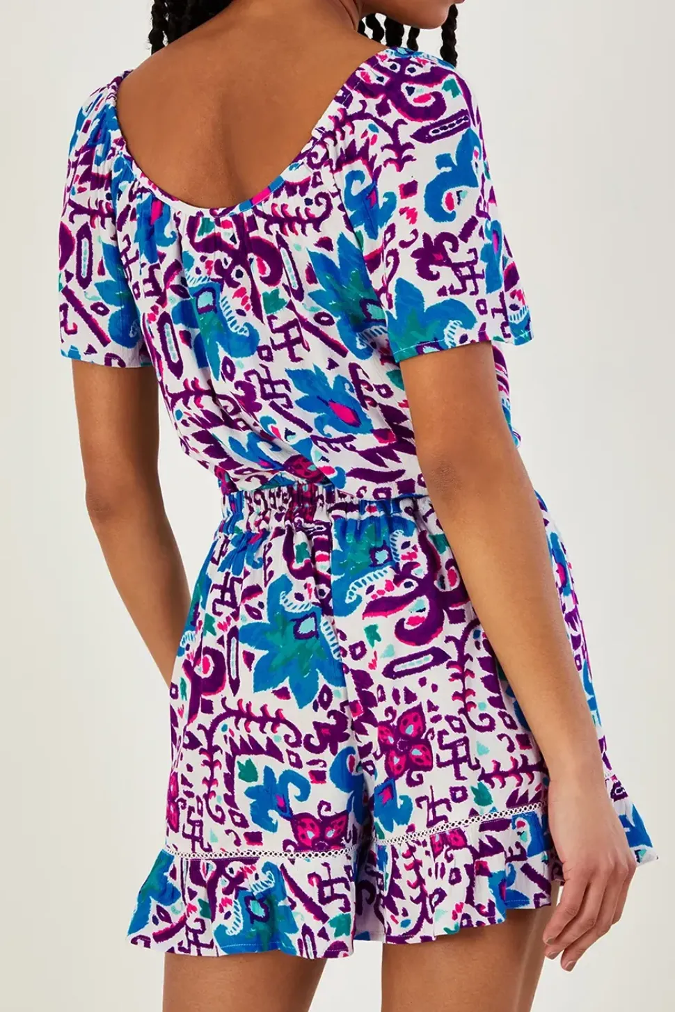 Fire Flower Ikat Print Shorts