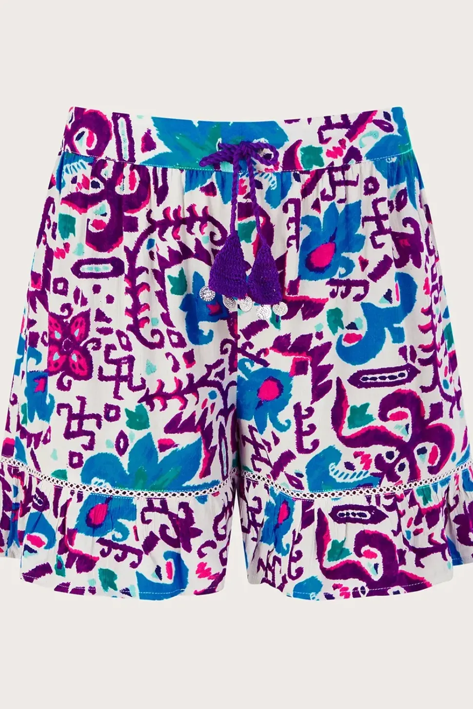 Fire Flower Ikat Print Shorts