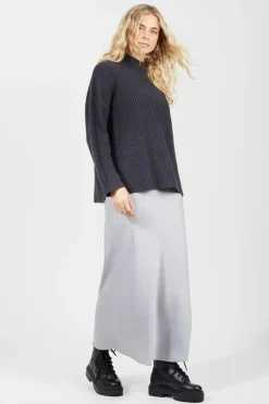 Fisherman Knit Funnel Neck Jumper