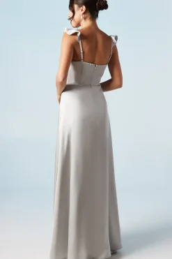 Fitted Bodice Satin Bridesmaids Dress