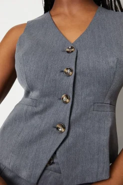 Fitted Tailored Jet Pocket Waistcoat