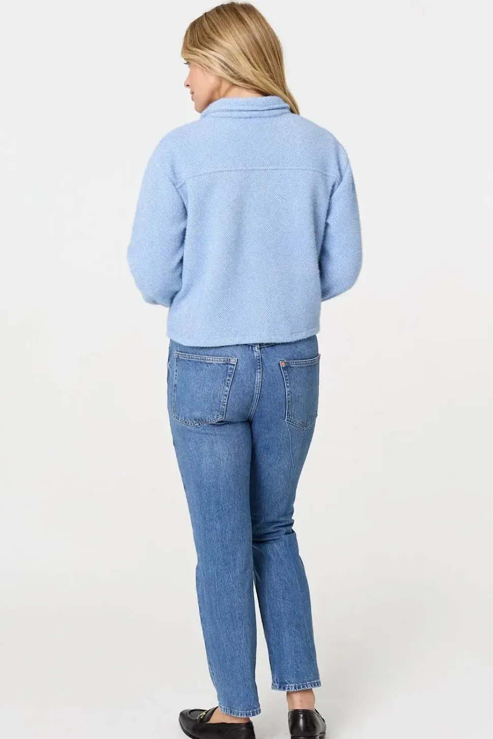 Flannel Cropped Pocket Front Shacket