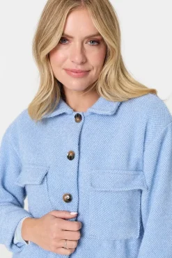 Flannel Cropped Pocket Front Shacket