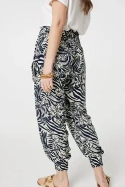 Floral Animal Print Harem Trousers