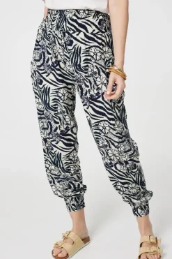 Floral Animal Print Harem Trousers