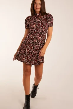 Floral Animal Smock Mini Dress