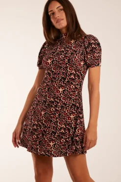 Floral Animal Smock Mini Dress