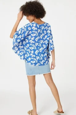 Floral Batwing Blouse Top