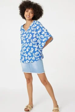 Floral Batwing Blouse Top