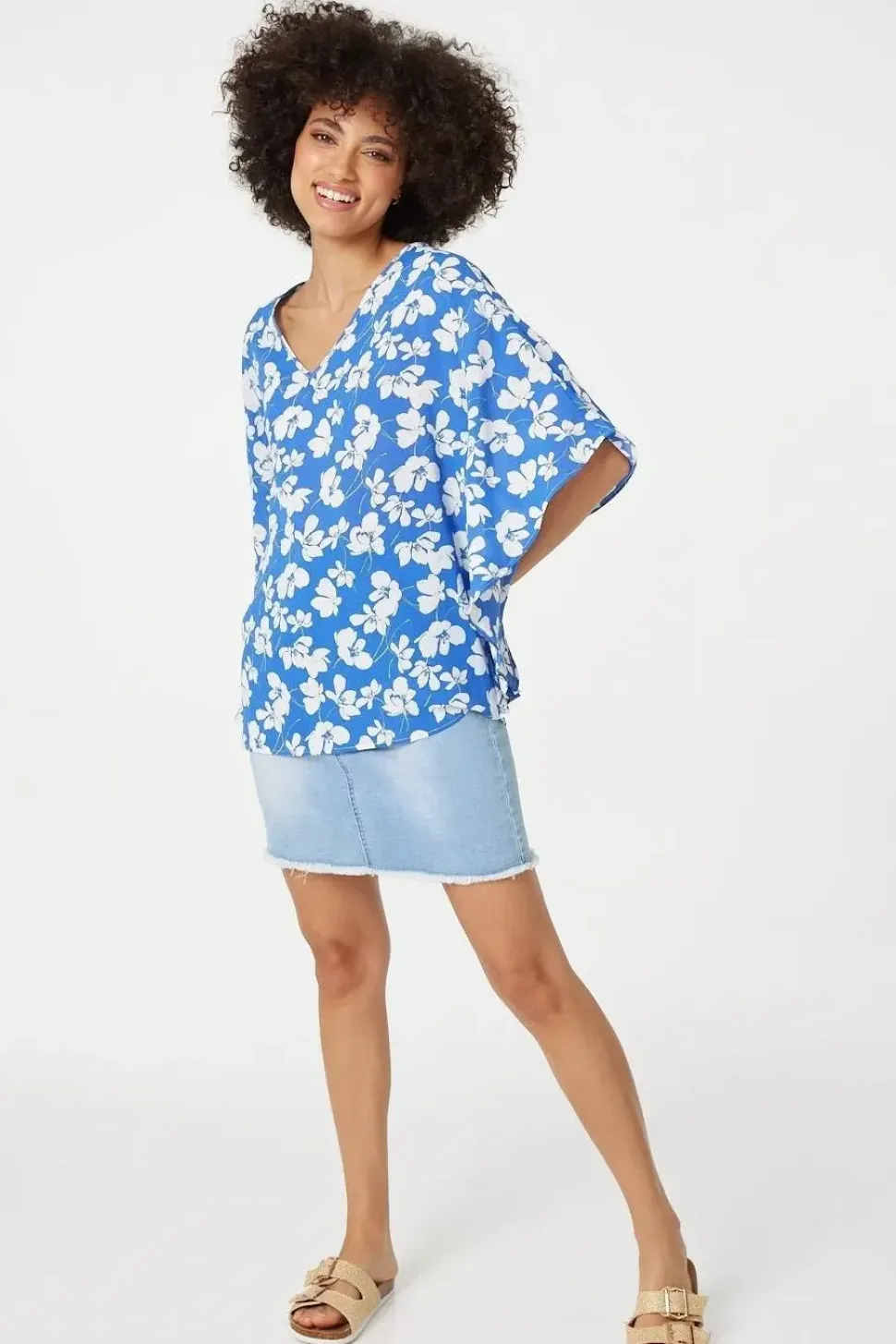 Floral Batwing Blouse Top