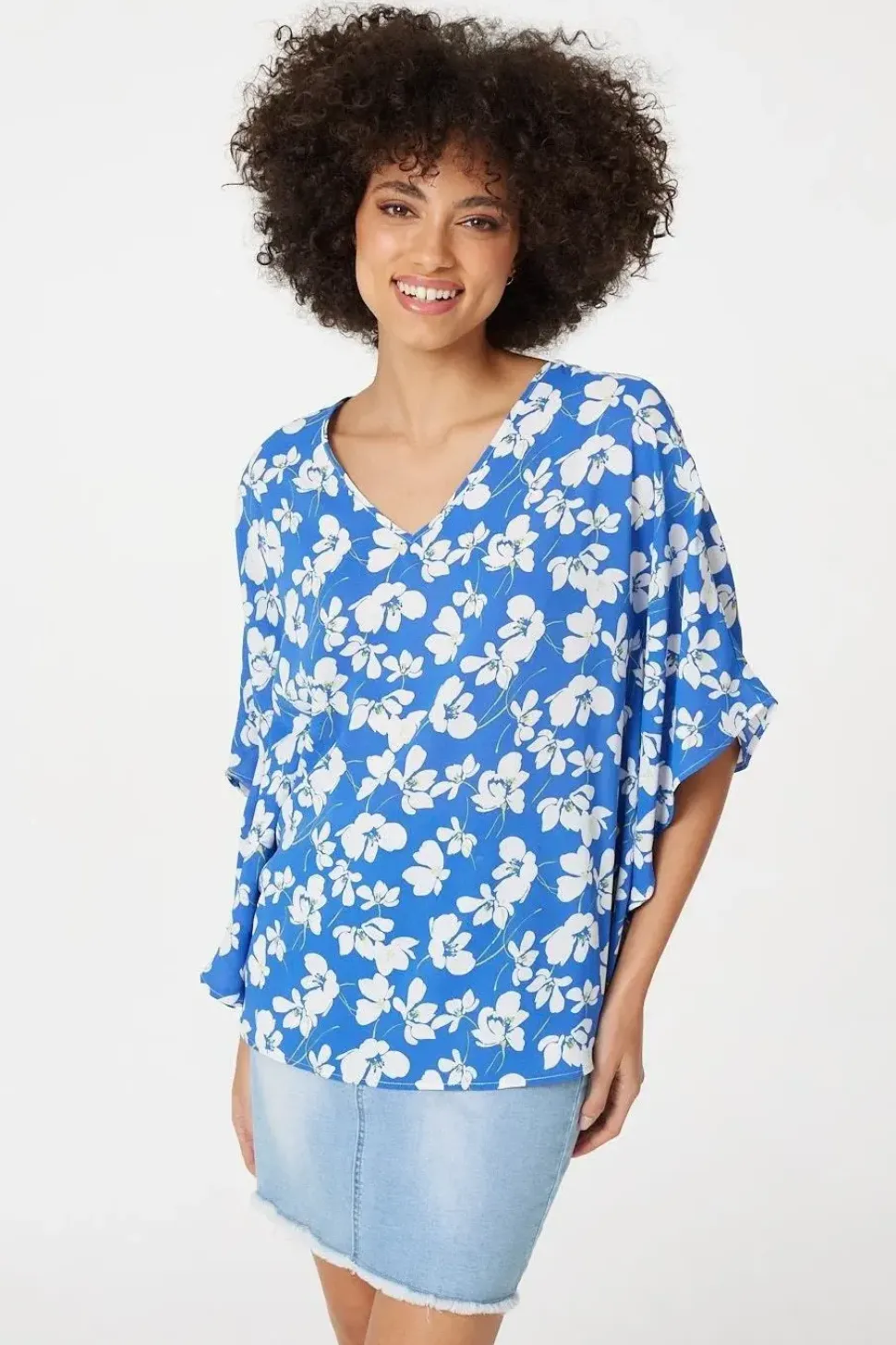 Floral Batwing Blouse Top