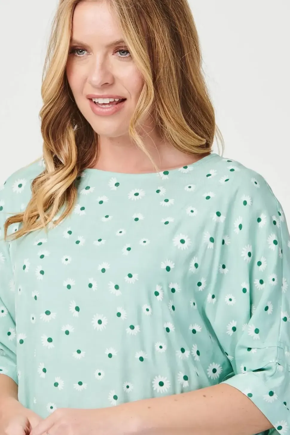 Floral 3/4 Batwing Sleeve Blouse