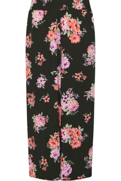 Floral Bloom Print Shirred Wide Leg Trousers