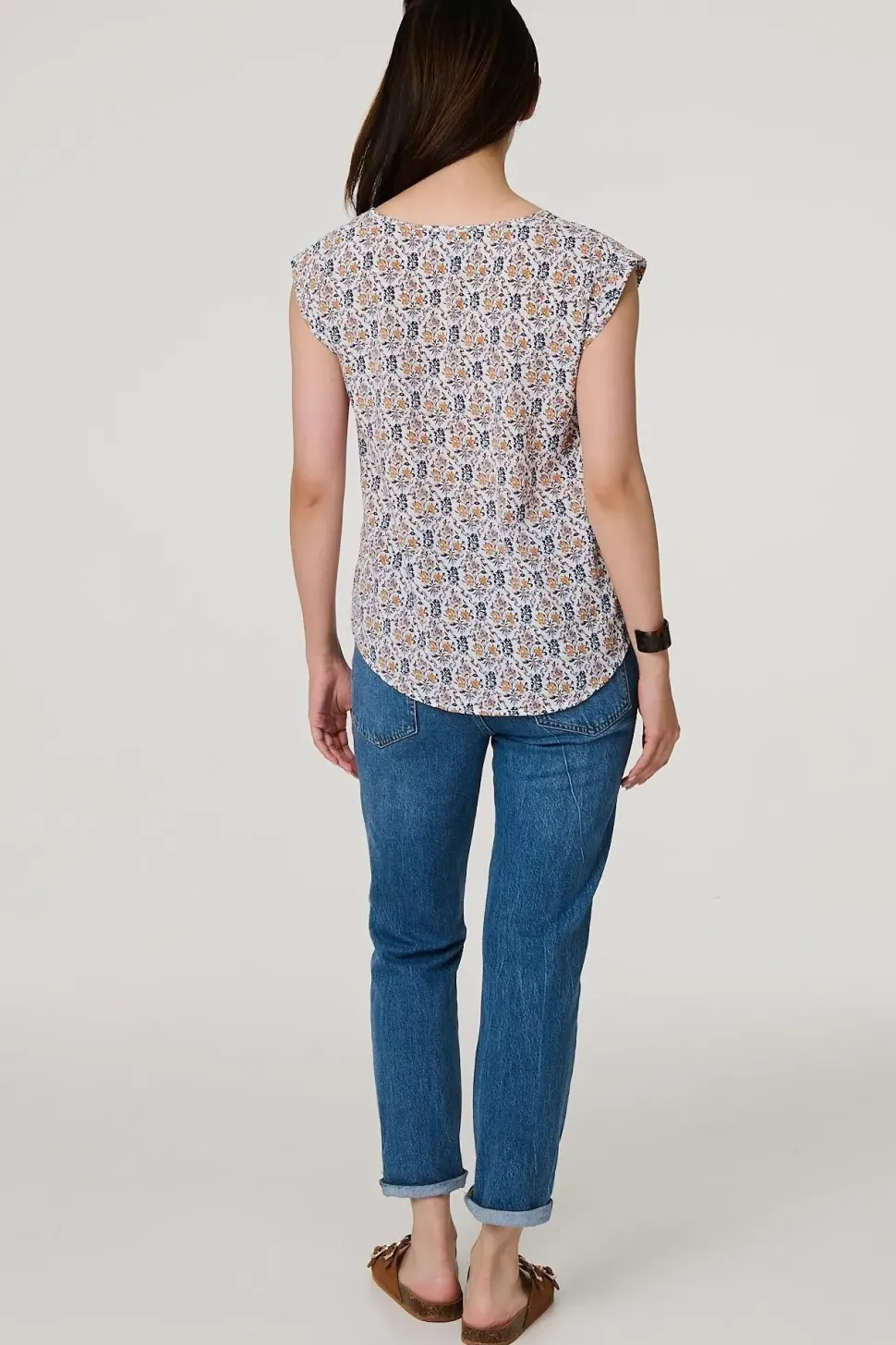 Floral Cap Sleeve Relaxed Top
