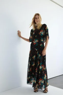 Floral Chiffon Maxi Dress