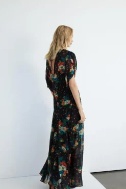 Floral Chiffon Maxi Dress