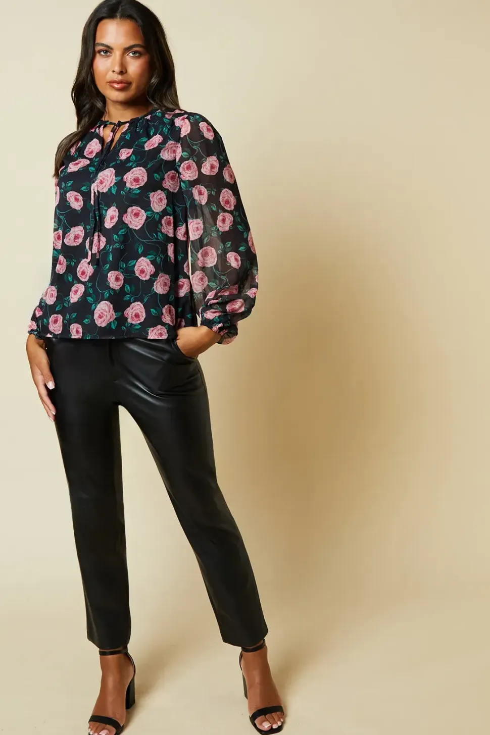 Floral Chiffon Overhead Shirt
