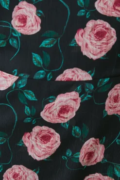 Floral Chiffon Ruffle Hem Mini Dress