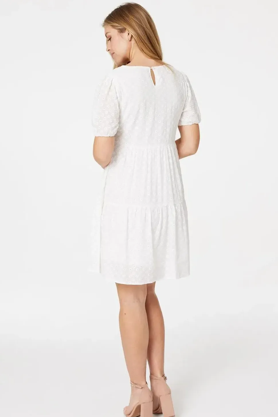 Floral Cotton Short Smock Dress