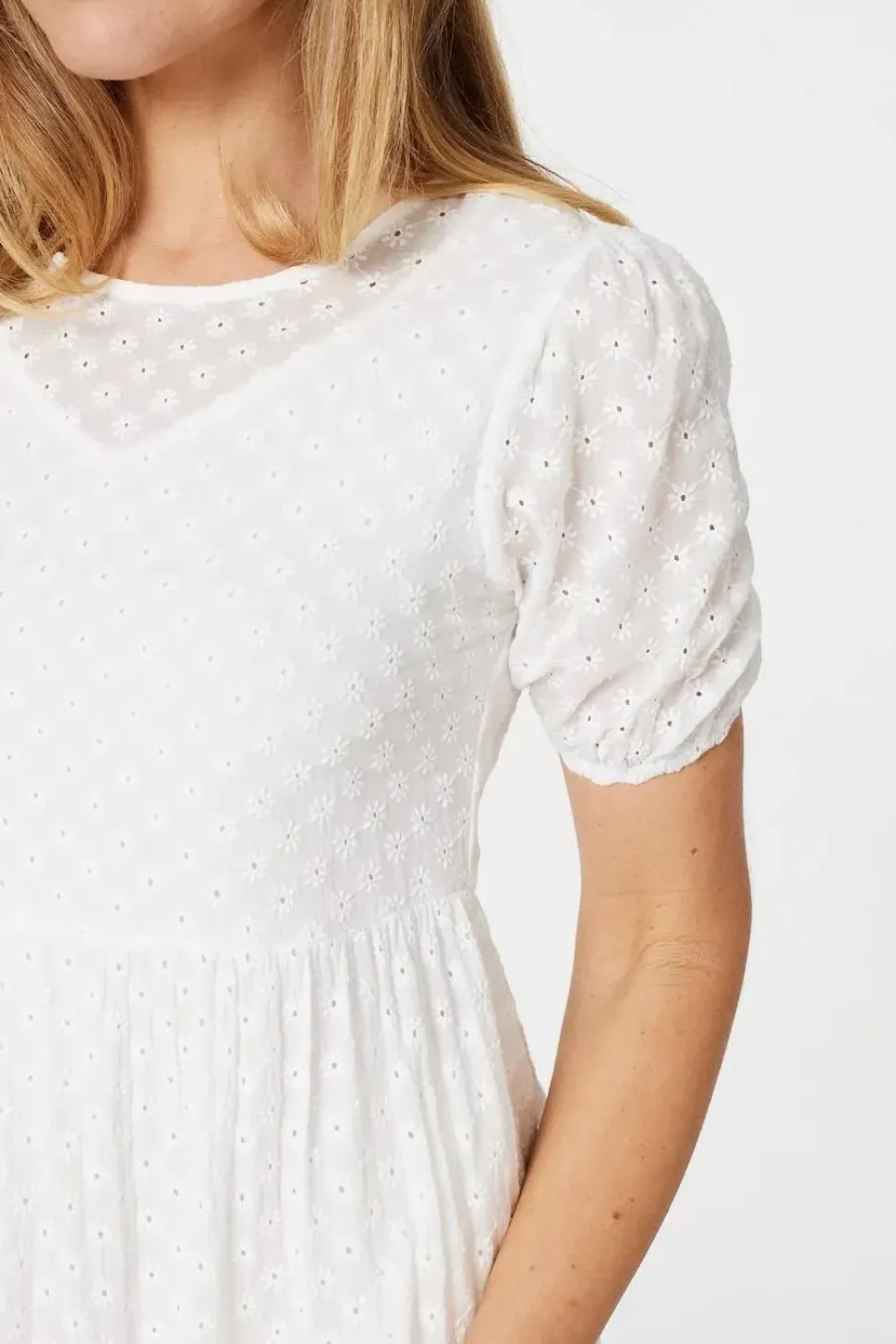Floral Cotton Short Smock Dress