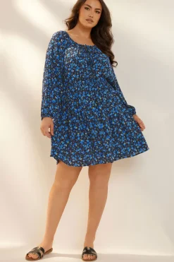 Floral Crinkle Tie Neck Blouse
